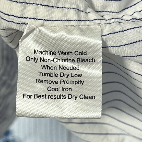 Pronto-Uomo Hand Stitched Shirt Mens Size XL Blue Stripe Button Down Cotton - Picture 10 of 12